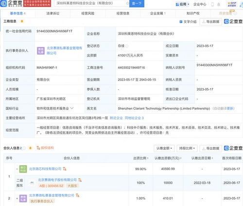 賽微電子投資4億在深圳設(shè)立科技合伙公司，拓展社會經(jīng)濟(jì)咨詢服務(wù)